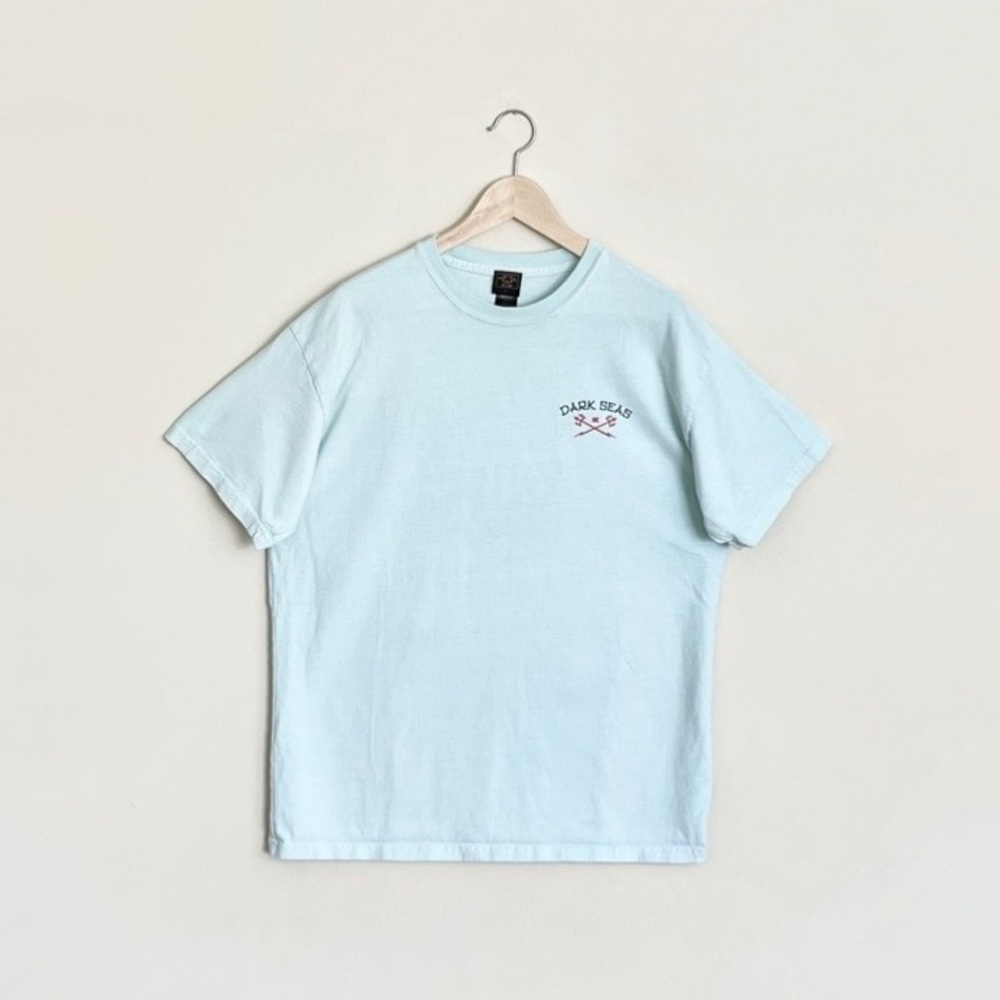 Dark Seas Follow Me To The Low Tide Lounge Graphic Seafoam Blue T Shirt Men’s L